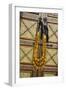 Morocco, Tinerhir. Traditional necklace of Berber woman hangs on a cabinet with camel-bone inlay-Brenda Tharp-Framed Photographic Print