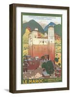 Morocco Travel Poster-Found Image Press-Framed Giclee Print