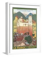 Morocco Travel Poster-Found Image Press-Framed Giclee Print