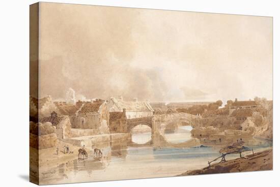 Morpeth Bridge, Northumberland, C.1801 (Pencil & W/C on Paper)-Thomas Girtin-Stretched Canvas