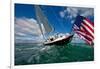 Morris Yacht Sailing in Atlantic Ocean, Miami, Miami-Dade County, Florida, USA-null-Framed Premium Photographic Print