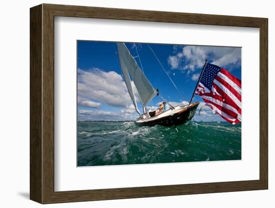 Morris Yacht Sailing in Atlantic Ocean, Miami, Miami-Dade County, Florida, USA-null-Framed Photographic Print