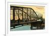 Morrison Street Bridge, Portland, Oregon-null-Framed Premium Giclee Print