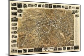 Morristown, New Jersey - Panoramic Map-Lantern Press-Mounted Art Print