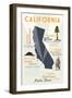 Morro Bay, CA and Icons-Lantern Press-Framed Art Print