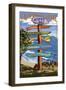 Morro Bay, CA - Destination Signs-Lantern Press-Framed Art Print