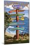 Morro Bay, CA - Destination Signs-Lantern Press-Mounted Art Print