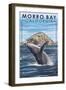 Morro Bay, CA - Humpback Whale-Lantern Press-Framed Art Print