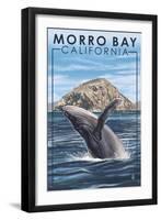 Morro Bay, CA - Humpback Whale-Lantern Press-Framed Art Print