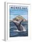 Morro Bay, CA - Humpback Whale-Lantern Press-Framed Art Print