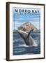 Morro Bay, CA - Humpback Whale-Lantern Press-Framed Art Print