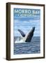 Morro Bay, CA - Humpback Whale-Lantern Press-Framed Art Print