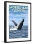 Morro Bay, CA - Humpback Whale-Lantern Press-Framed Art Print