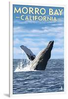 Morro Bay, CA - Humpback Whale-Lantern Press-Framed Art Print