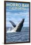 Morro Bay, CA - Humpback Whale-Lantern Press-Framed Art Print