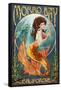 Morro Bay, CA - Mermaid-Lantern Press-Framed Stretched Canvas