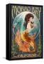 Morro Bay, CA - Mermaid-Lantern Press-Framed Stretched Canvas