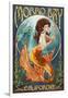 Morro Bay, CA - Mermaid-Lantern Press-Framed Art Print