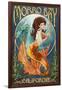 Morro Bay, CA - Mermaid-Lantern Press-Framed Art Print