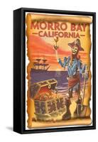 Morro Bay, CA - Pirate Plunder-Lantern Press-Framed Stretched Canvas