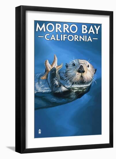 Morro Bay, CA - Sea Otter-Lantern Press-Framed Art Print