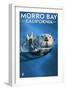 Morro Bay, CA - Sea Otter-Lantern Press-Framed Art Print