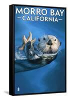 Morro Bay, CA - Sea Otter-Lantern Press-Framed Stretched Canvas