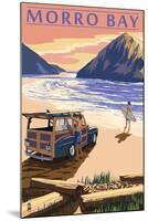 Morro Bay, CA - Woody on Beach-Lantern Press-Mounted Art Print