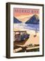 Morro Bay, CA - Woody on Beach-Lantern Press-Framed Art Print