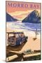 Morro Bay, CA - Woody on Beach-Lantern Press-Mounted Art Print