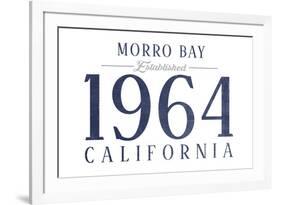 Morro Bay, California - Established Date (Blue)-Lantern Press-Framed Art Print