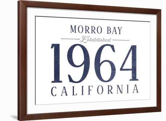 Morro Bay, California - Established Date (Blue)-Lantern Press-Framed Art Print