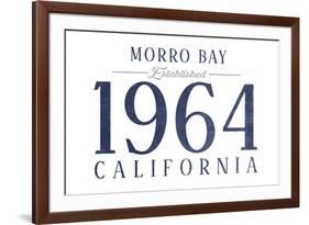 Morro Bay, California - Established Date (Blue)-Lantern Press-Framed Art Print