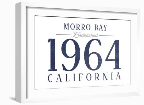 Morro Bay, California - Established Date (Blue)-Lantern Press-Framed Art Print