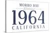 Morro Bay, California - Established Date (Blue)-Lantern Press-Stretched Canvas