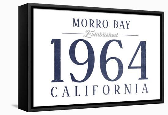 Morro Bay, California - Established Date (Blue)-Lantern Press-Framed Stretched Canvas
