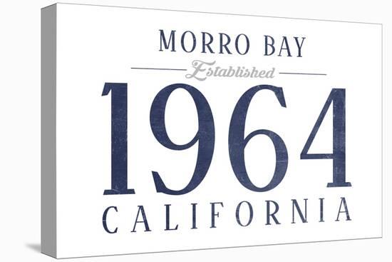 Morro Bay, California - Established Date (Blue)-Lantern Press-Stretched Canvas