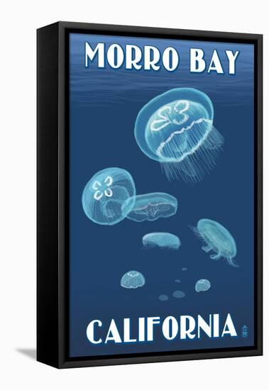 Morro Bay, California - Jellyfish-Lantern Press-Framed Stretched Canvas