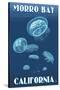 Morro Bay, California - Jellyfish-Lantern Press-Stretched Canvas