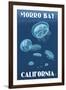 Morro Bay, California - Jellyfish-Lantern Press-Framed Art Print