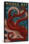 Morro Bay, California - Octopus Mosaic-Lantern Press-Stretched Canvas