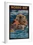 Morro Bay, California - Sea Otter - Mosaic-Lantern Press-Framed Art Print