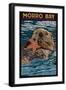 Morro Bay, California - Sea Otter - Mosaic-Lantern Press-Framed Art Print