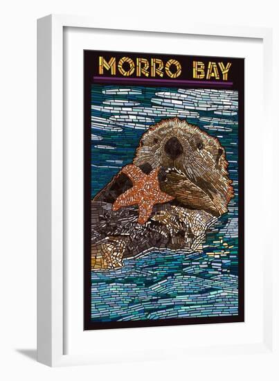 Morro Bay, California - Sea Otter - Mosaic-Lantern Press-Framed Art Print