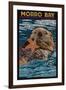 Morro Bay, California - Sea Otter - Mosaic-Lantern Press-Framed Art Print