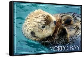 Morro Bay, California - Sea Otter-Lantern Press-Framed Stretched Canvas