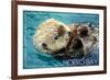Morro Bay, California - Sea Otter-Lantern Press-Framed Premium Giclee Print