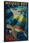 Morro Bay, California - Sea Turtles - Mosaic-Lantern Press-Stretched Canvas