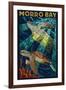 Morro Bay, California - Sea Turtles - Mosaic-Lantern Press-Framed Art Print