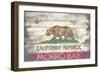 Morro Bay, California - State Flag - Barnwood Painting-Lantern Press-Framed Art Print